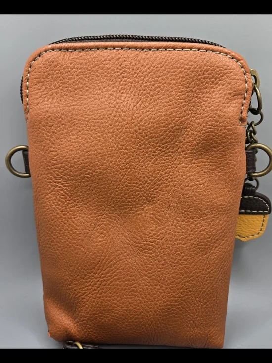 Chala Burnt Orange Hedgehog Small Crossbody Bag w/Charms - Picture 3 of 5